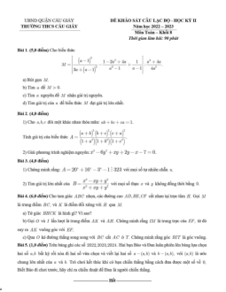 Đề khảo sát CLB Toán 8 năm 2022 – 2023 trường THCS Cầu Giấy – Hà Nội