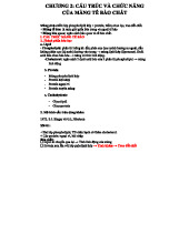 CHƯƠNG 2: CẤU TRÚC VÀ CHỨC NĂNG CỦA MÀNG TẾ BÀO CHẤT