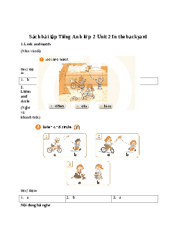 Giải Sách bài tập tiếng Anh 2 Unit 2 In the backyard | Global Success