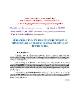 Bài tập đánh giá cuối khóa học "Ứng dụng CNTT và TT trong quản trị trường THCS"