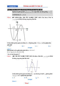 Chuyên đề sự tương giao của đồ thị hàm số mức thông hiểu giải chi tiết