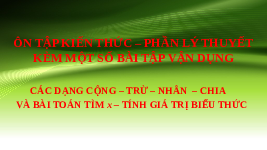 Giáo án điện tử Toán 4 Chân trời sáng tạo: Ôn tập phép tính