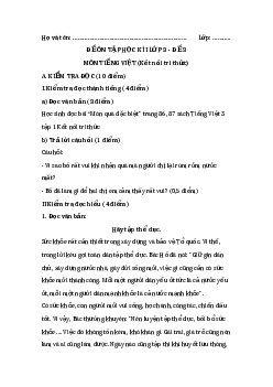 Đề thi học kì 1 lớp 3 môn Tiếng Việt - Đề 3 sách Kết nối tri thức