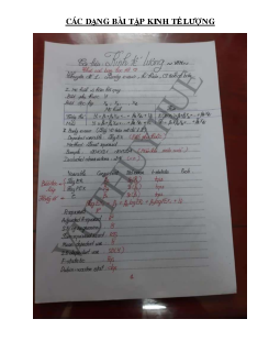 Các dạng bài tập Kinh tế lượng