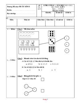 Đề thi học kì 1 Toán 1 Chân Trời Sáng Tạo 2021-2022 (có đáp án)