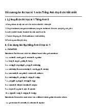 Đề cương ôn thi học kì 1 môn Tiếng Anh lớp 8 chi tiết nhất