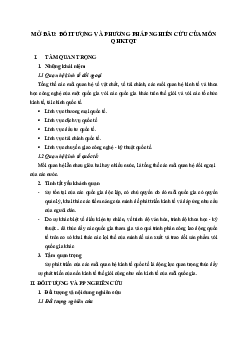 Tài liệu môn Quan hệ Kinh tế quốc tế | Đại học Khoa học và Công nghệ Hà Nội