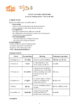 Giáo án Tiếng Anh 8 Unit 9: Natural disasters | Global Success