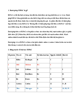 Tên các nguyên tố hóa học theo danh pháp IUPAC - Kết Nối Tri Thức