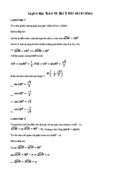 Toán 10 Bài 5: Giá trị lượng giác của một góc từ 0 đến 180 độ - Kết Nối Tri Thức