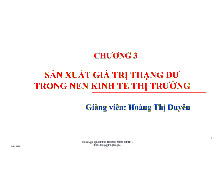 Chương 3: Giá Trị Thặng Dư Trong Nền Kinh Tế Thị Trường |  Pháp luật kinh tế | Đại học Tôn Đức Thắng