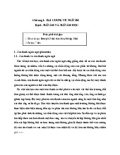 Chương 1. ĐẠI CƯƠNG VỀ NGỮ ÂM Bài 1. NGỮ ÂM VÀ NGỮ ÂM HỌC