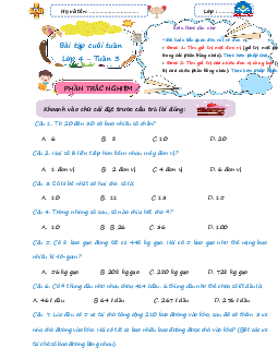 Giải Giải Bài tập cuối tuần lớp 4 môn Toán Chân trời sáng tạo - Tuần 3