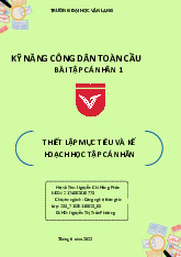 Bài Tập Cá Nhân 1 - Mục Tiêu & Kế Hoạch Học Tập KNCD | Đại học Văn Lang