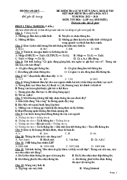 Đề thi giữa học kì 1 môn Tin học 6 năm 2023 - 2024 sách Cánh diều | Đề 6