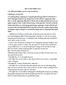 Đề cương triết  Mác | Đại học Sư Phạm Hà Nội