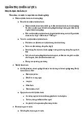 Tóm tắt nội dung và chiến lược Môn Quản trị chiến lược | Đại học Kinh Tế Quốc Dân