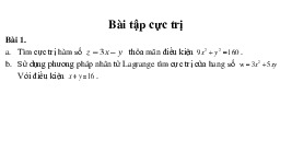 Bài tập cực trị hàm nhiều biến môn Toán kinh tế | Trường Đại học Ngoại ngữ, Đại học Quốc gia Hà Nội
