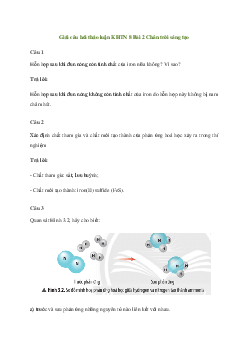 KHTN 8 Bài 3: Phản ứng hoá học và năng lượng trong các phản ứng hoá học-Chân trời sáng tạo