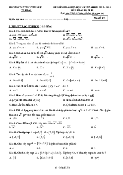 Đề thi giữa HK1 Toán 10 năm 2020 – 2021 trường THPT Nguyễn Huệ – Đắk Lắk
