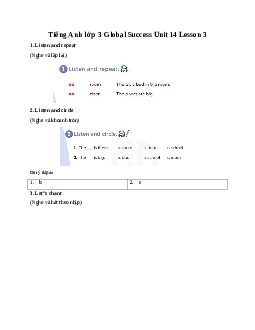 Tiếng Anh lớp 3 Global Success Unit 14 Lesson 3