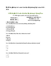 Bộ đề thi giữa học kì 1 môn Giáo dục địa phương lớp 6 năm 2024 - 2025