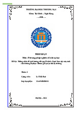 Những nhân tố ảnh hưởng đến quyết định về quê làm việc của sinh viên trường Đại học Thương Mại sau khi ra trường | Bài thảo luận Phương pháp nghiên cứu khoa học