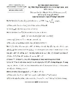 Đề chọn đội tuyển thi HSG Toán Quốc gia năm 2020 – 2021 sở GD&ĐT Hưng Yên