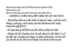 CHƯƠNG 6: KIỂM TRA, ĐỐI CHIẾU SỐ LIỆU KẾ TOÁN | Đại học Kinh tế Kỹ thuật Công nghiệp