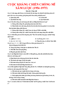 TOP 140 câu trắc nghiệm cuộc kháng chiến chống Mĩ xâm lược theo từng mức độ (có đáp án và lời giải)