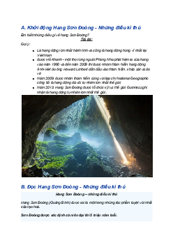 Giải SGK Tiếng Việt 5 trang 56 Bài 11: Hang Sơn Đoòng - Những điều kì thú - Kết nối tri thức (Tập 1)