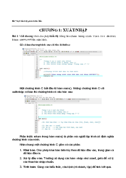 Bài tập thực hành lập trình căn bản