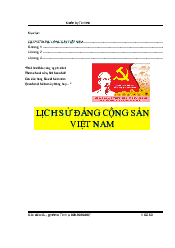 Bộ câu hỏi ôn tập lịch sử đảng cộng sản Việt Nam | Đại học Văn Lang