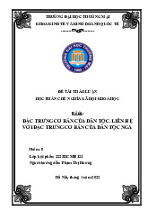 Đặc trưng cơ bản của dân tộc và so sánh với dân tộc Nga | Bài thảo luận chủ nghĩa xã hội khoa học