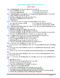 Trắc nghiệm Sử 11 bài 3:Trung Quốc( có đáp án)