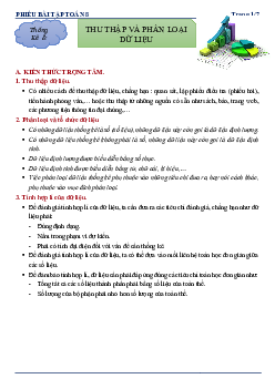 Phiếu bài tập Toán 8 chủ đề dữ liệu và biểu đồ