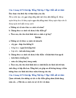 Giải VBT Tiếng Việt lớp 3 Bài 6: Cây gạo trang 14 | Kết nối tri thức
