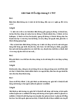 Sinh học 10: Ôn tập chương 5 sách Chân Trời Sáng Tạo