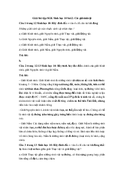 Giải bài tập SGK Sinh học 10 bài 2: Các giới sinh vật