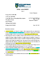 Final Assignment - Math for business | Trường Đại học Quốc tế, Đại học Quốc gia Thành phố HCM