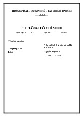 Đề cương môn Tư tưởng Hồ chí minh - trường đại học kinh tế- tài chính thành phố Hồ chí minh.