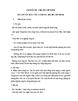 Chuyên đề thơ Hồ Chí Minh Ngữ văn 8