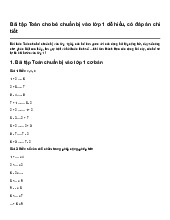 Bài tập Toán cho bé chuẩn bị vào lớp 1 dễ hiểu, có đáp án chi tiết