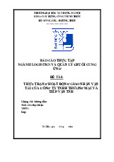 Thực Trạng Hoạt Động Giao Nhận Vận Tải Tại Công Ty TNB Môn Thực hành nghề nghiệp 2 | Trường Đại học Tài chính - Marketing
