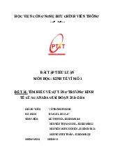 Tiểu luận Tìm hiểu về sự tăng trưởng kinh tế của Canada môn Kinh tế vĩ mô | Học viện Công Nghệ Bưu Chính Viễn Thông