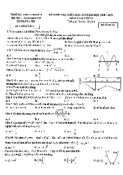 Đề kiểm tra giữa học kì 1 Toán 12 năm 2020 – 2021 trường chuyên Hà Nội – Amsterdam