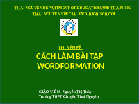 Chuyên đề: Cách làm bài tập Tiếng Anh