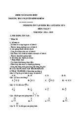 Đề cương giữa kì 1 Toán 7 năm 2024 – 2025 trường THCS Nguyễn Bỉnh Khiêm – Hà Nội