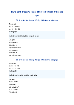 Tìm số bị trừ, tìm số trừ trang 13 Chân trời sáng tạo