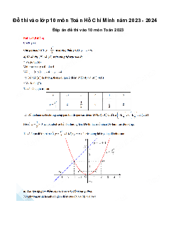 Đề thi tuyển sinh vào lớp 10 môn Toán năm 2023 - 2024 sở GD&ĐT Thành Phố Hồ Chí Minh
